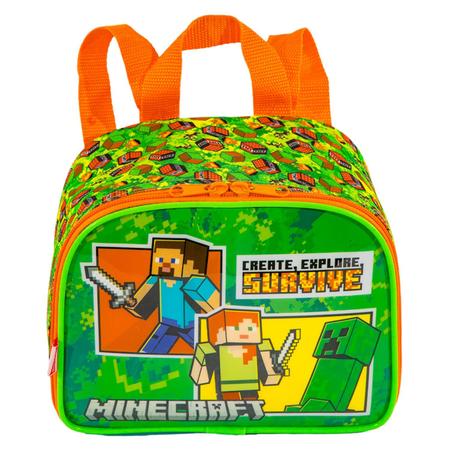 Imagem de Lancheira Escolar Infantil Creeper Survive Minecraft Oficial Sestini