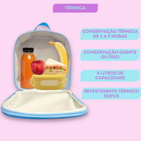 Imagem de Lancheira Infantil Menina Térmica Feminina Escolar Bolsa 