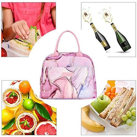 Imagem de Lancheira LOKASS para mulheres lancheira isolada bolsa térmica para senhoras meninas adultos trabalho de escritório, rosa