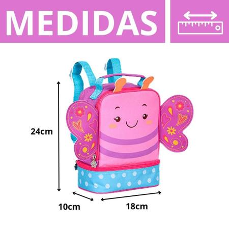 Imagem de Lancheira Térmica Escolar Passeio Infantil Borboleta - Clio