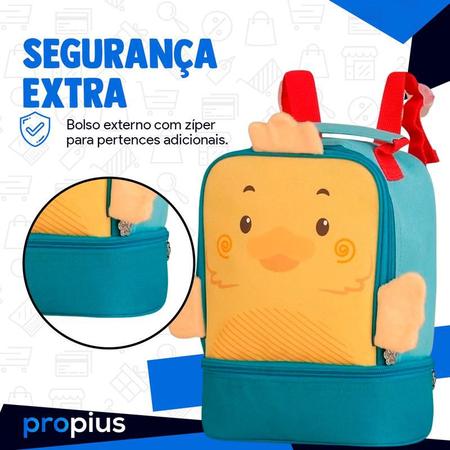 Lancheira Térmica Infantil Escolar Bolsa Pets Menino Menina Cor Cinza