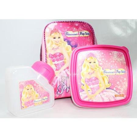 Lancheira Barbie Princesa Pop Star Dourado ou Rosa