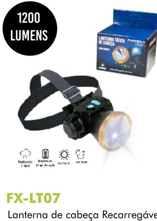 Imagem de Lanterna De Cabeça Tática 3 Modos 1200 Lumens Recarregavel