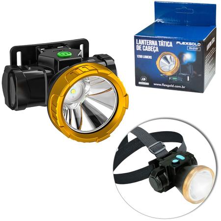 Imagem de Lanterna De Cabeça Tática 3 Modos 1200 Lumens Recarregavel