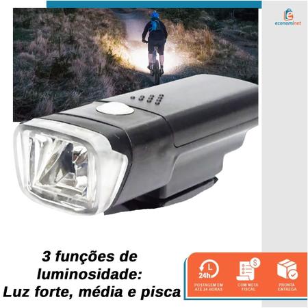 Imagem de Lanterna Farol Luz Led Frontal Lampada Sinalização Bicicleta Ciclista Bike a Pilha