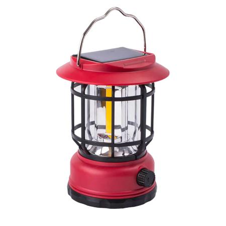 Imagem de Lanterna Lampião Luminária Led Recarregável Solar Portátil Camping Pesca Luz de Emergência 