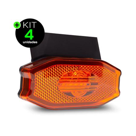 Imagem de Lanterna Lateral Exclusive LED Âmbar Laranja Bivolt com Vigia, Suporte e Fio