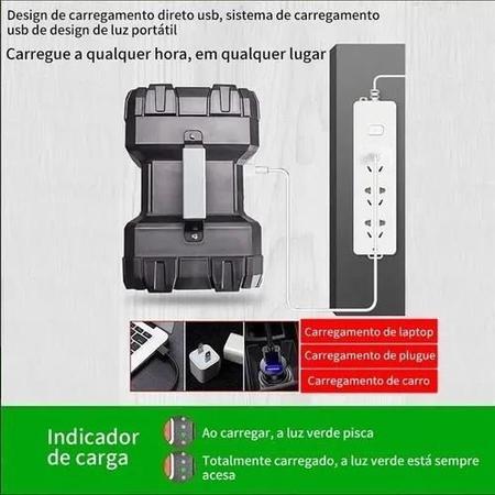 Imagem de Lanterna LED Holofote Farolete Alto Alcance Super Forte 40w Recarregável USB Camping Pesca Noturna