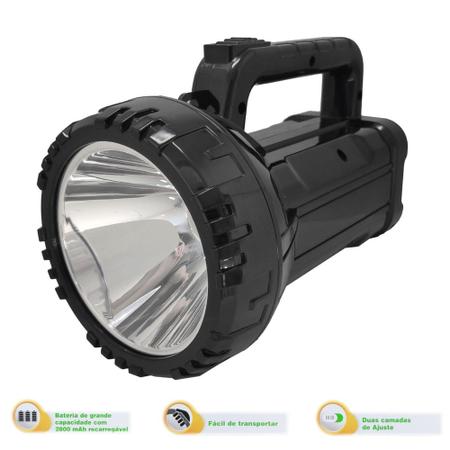 Imagem de Lanterna LED Holofote Recarregável bivolt alta capacidade camping pesca - DP