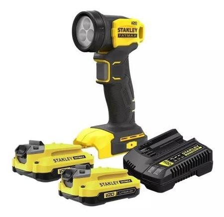 Imagem de Lanterna Led Recarregavel Scl020 20v Stanley COM 2 Baterias e Carregador