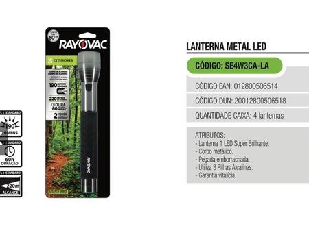 Imagem de Lanterna Metal LED Blister Metalizada A prova D' Agua Longo Alcance - Rayovac
