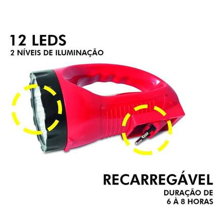 Lanterna Recarregável 4V 12 Leds Ref. 3510002 Noll Tarugão