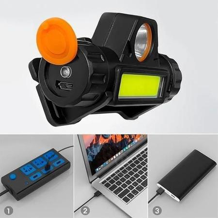 Lanterna Recarregável Led Bateria Lt-399 Capacete Cabeça - Luatek Imagem de Lanterna Recarregável Led Bateria Lt-399 Capacete Cabeça