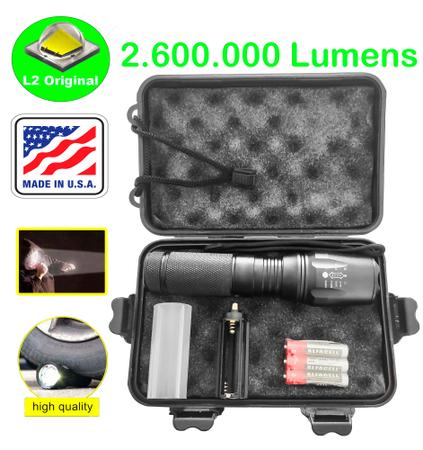 500000 lumens led lanterna usb recarregável embutido bateria impermeável  lanterna ao ar livre super iluminação dreamcast