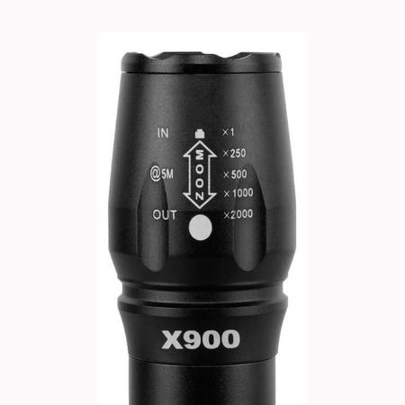 Imagem de lanterna tática led policial com zoom sinalizador bateria recarregável de longo alcance potente