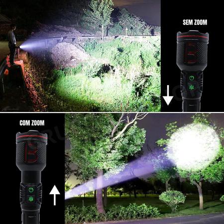 Imagem de Lanterna Tática Militar Led Sabre de Luz Ultra Potente Mais Forte +2km Lazer+COB Super Potente De Longo Alcance Recarregável