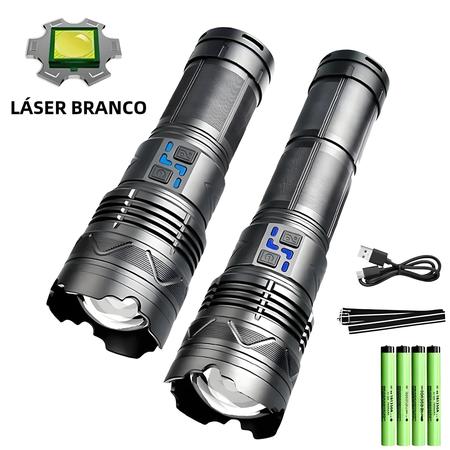 Lanterna Tática Recarregável USB - Super Brilhante 20000lm - 100W - Longo Alcance Imagem de Lanterna Tática Recarregável USB - Super Brilhante 20000lm - 100W - Longo Alcance