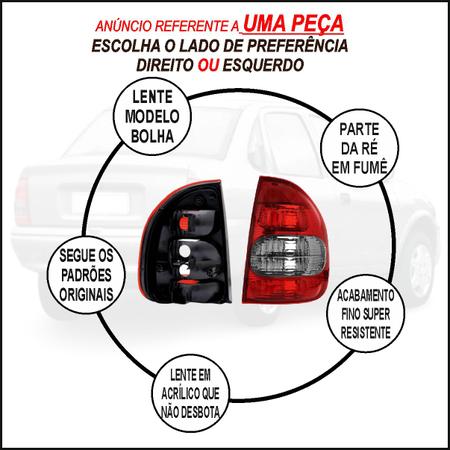 Lanterna Traseira Corsa Sedan 2000 2001 2002 Corsa Classic 2003 2004 2005  2006 2007 2008 2009 2010 Bicolor Ré Fumê