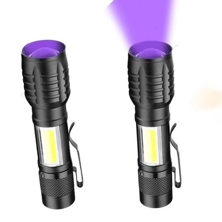 Imagem de Lanterna Ultra violeta Usb Led Potente Luz Negra Uv Nota Falsa E Escorpião Recarregável