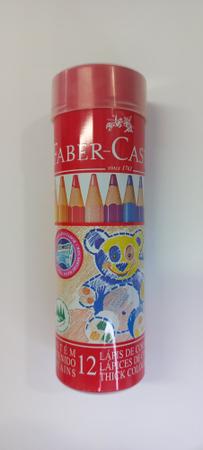 Imagem de Lápis de cor 12 cores Jumbo Lata com apontador Faber Castell