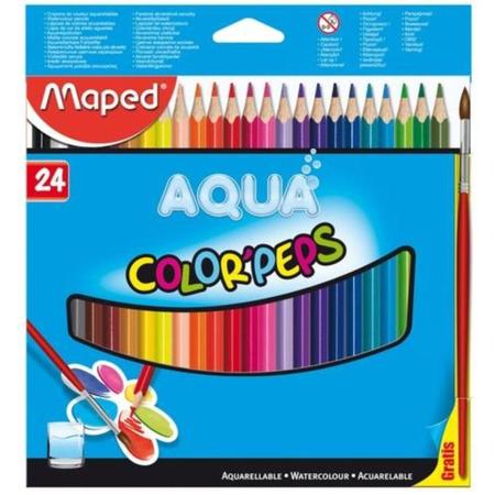 Imagem de Lápis de Cor 24 Cores Color Peps Aquarelável + Pincel de Madeira Maped