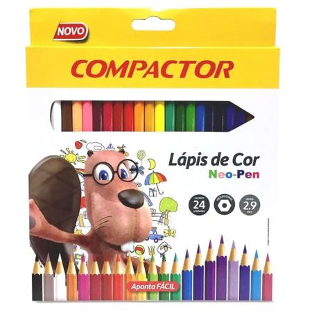 Imagem de Lápis De Cor 24 Cores Compactor Neo Pen