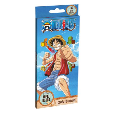 Imagem de Lápis de Cor Anime One Piece 12 Cores Escolar - Tris