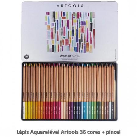 Imagem de Lápis de cor Aquarelavel Artools Lata 36 Cores Tris