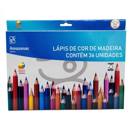 Imagem de Lapis de Cor com 36 Cores Multicolor Sextavado Escolar