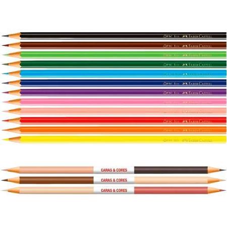 Imagem de Lápis de cor Ecolápis Caras e Cores Faber-Castell 12+3 cores