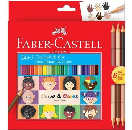 Imagem de Lapis De Cor Faber Castell 24 Cores + 3 Lápis Tom De Pele