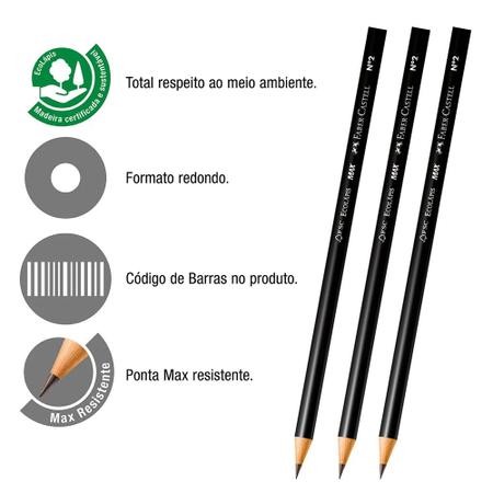 Imagem de Lápis Grafite Escrever Preto 2B Faber-Castell + Apontador