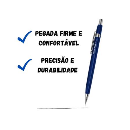 Imagem de Lapiseira 0,7mm bazze tecnica ponta de metal - corpo azul