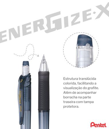 Imagem de Lapiseira Energize - X Grafite 0.7mm Com Borracha Grip Antideslizante Pentel PL107 Várias Cores