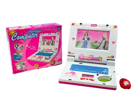 Imagem de Laptop Brinquedo Infantil Rosa Musical Educativo Com Luzes- GARANTA JÁ