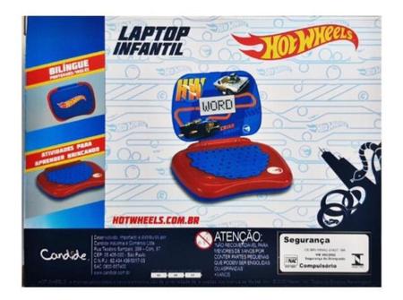 Imagem de Laptop Hot Wheels Infantil - Candide - Português/inglês 19x12cm