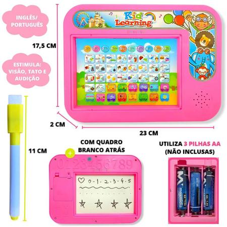 Imagem de Laptop Infantil Brinquedo Educativo Prancheta Musical Tablet Alfabetização Bilingue Ingles
