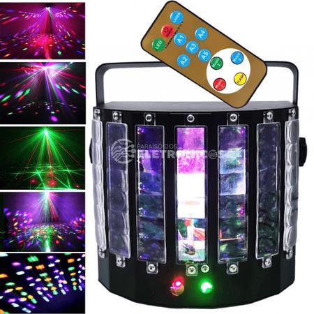 Imagem de Laser Borboleta LED Color Com Controle Remoto Iluminação Para DJ - 194881