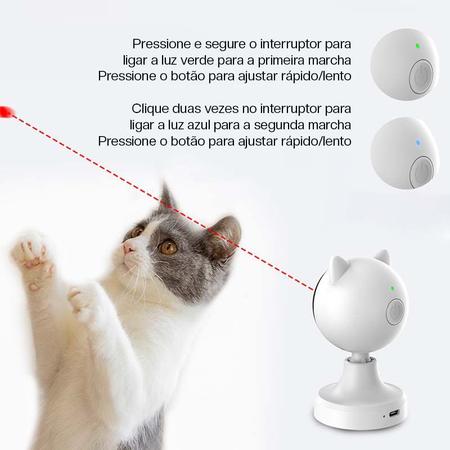 Brinquedo de laser para gatos, 2 em 1, automático, 360 graus, giratório,  eletrônico para gatos, gatos, perseguir exercícios, penas, brinquedo para