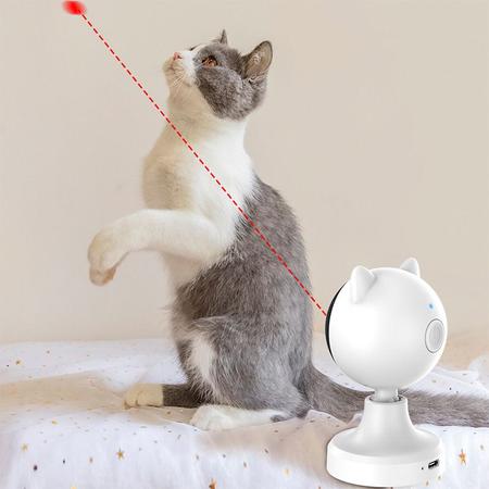 Brinquedo de laser para gatos, 2 em 1, automático, 360 graus, giratório,  eletrônico para gatos, gatos, perseguir exercícios, penas, brinquedo para