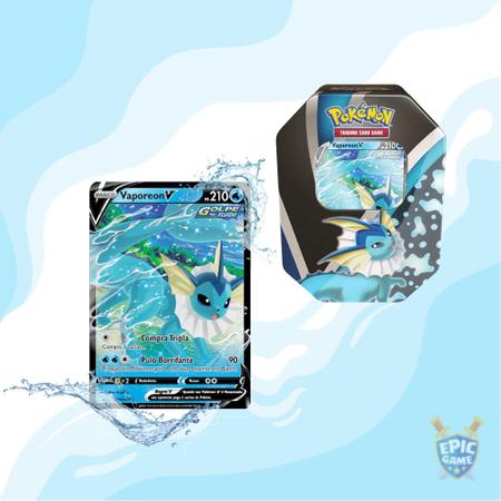 3 Latas Pokémon Evoluções de Eevee Flareon V Jolteon V Vaporeon V Copag  Cards Cartas em português : : Brinquedos e Jogos