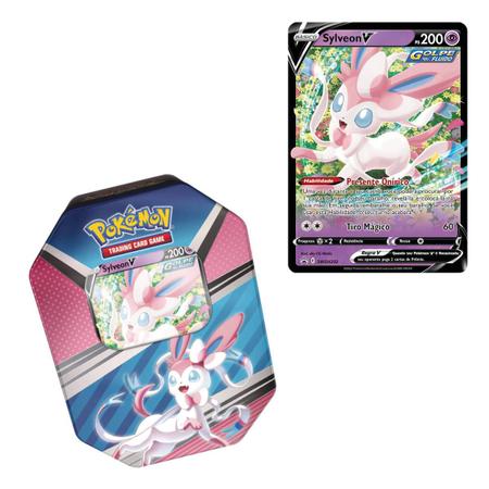 Jogo de Cartas - Pokémon Lata - 25 cartas - Evoluções de Eevee - Sylveon -  Copag - Deck de Cartas - Magazine Luiza