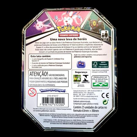 Coleção Cartas Pokemon Evoluções de Eevee Herois V Lata 25 Cartas - Copag -  Deck de Cartas - Magazine Luiza