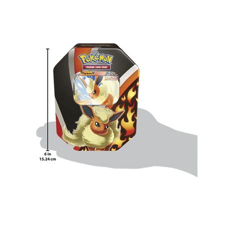 Lata Pokémon TCG - Evolução Eevee - Flareon V - Copag