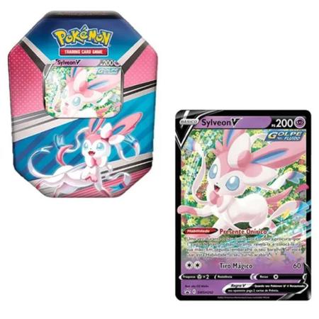 Jogo de Cartas - Pokémon Lata - 25 cartas - Evoluções de Eevee - Sylveon -  Copag - Deck de Cartas - Magazine Luiza