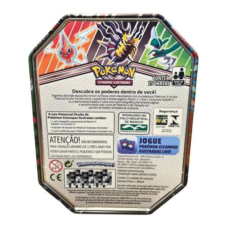 Jogo de Cartas - Pokémon Lata - 25 cartas - Potencial Oculto - Giratina V -  Copag - Deck de Cartas - Magazine Luiza