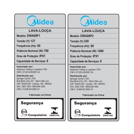 Imagem de Lava Louças 8 serviços Midea cor Preta