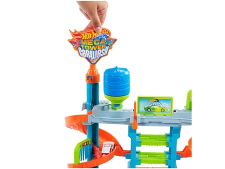 Imagem de Lava-rápido de Brinquedo Hot Wheels City - Lava rápido Mega Torre Mattel