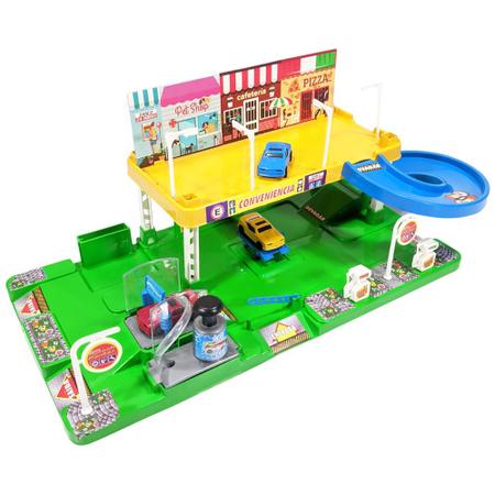 Pista Brinquedo Lava Rápido Carrinho Infantil Posto Garagem MDF Carrinhos