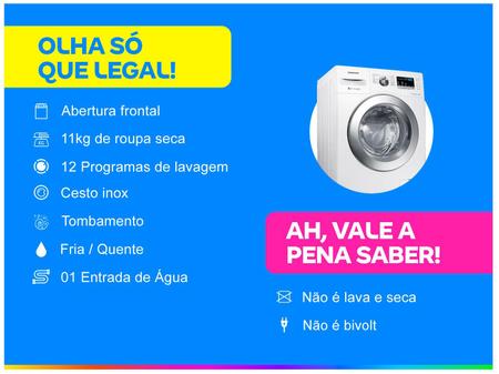 Imagem de Lavadora de Roupas Samsung WW11J44530W/AZ